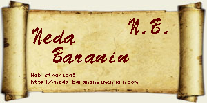 Neda Baranin vizit kartica